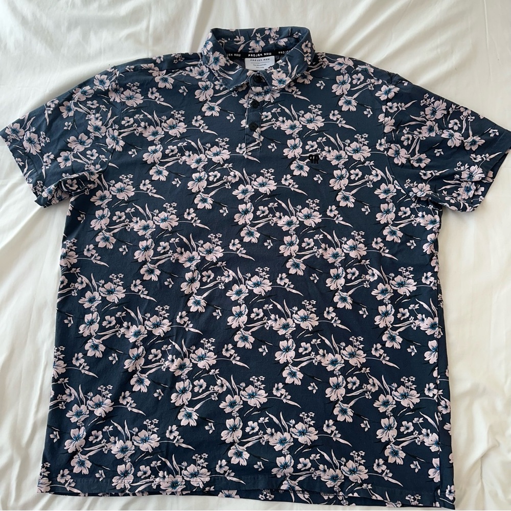 Project Raw 100% Cotton XXL Polo Shirt Button-up